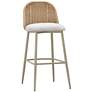 1_Alexa 30" Cream Metal and Wicker Outdoor Bar Stool