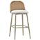 Alexa 30" Cream Metal and Wicker Outdoor Bar Stool