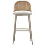 2_Alexa 30" Cream Metal and Wicker Outdoor Bar Stool more views