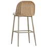 3_Alexa 30" Cream Metal and Wicker Outdoor Bar Stool more views
