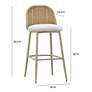 4_Alexa 30" Cream Metal and Wicker Outdoor Bar Stool more views