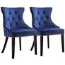 Alexa Blue Velvet Fabric Tufted Dining Chair in scene