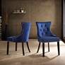 Alexa Blue Velvet Fabric Tufted Dining Chair in scene