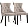 Alexa Gray Velvet Fabric Tufted Dining Chair