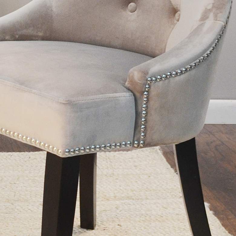Image 4 Alexa Gray Velvet Fabric Tufted Dining Chair more views