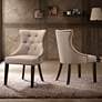Alexa Linen Velvet Fabric Tufted Dining Chair