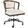 Alexa Mid-Century Beech and Cane Adjustable Swivel Desk Chair