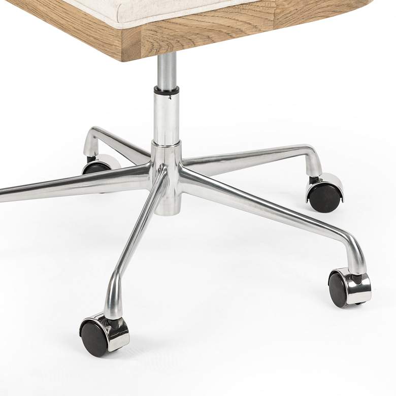 Image 4 Alexa Mid-Century Oak and Cane Adjustable Swivel Desk Chair more views