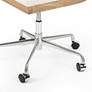 Alexa Mid-Century Oak and Cane Adjustable Swivel Desk Chair