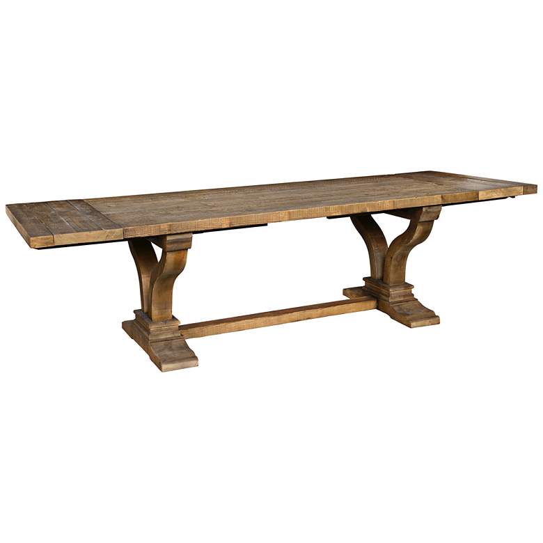Image 1 Alexander 110 inch Wide Distressed Wood Extension Dining Table