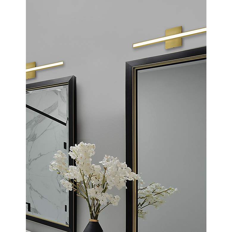Image 2 Alexander 23.75"W Aged Brass Color Changing Vanity w/ Frosted Diffuser more views
