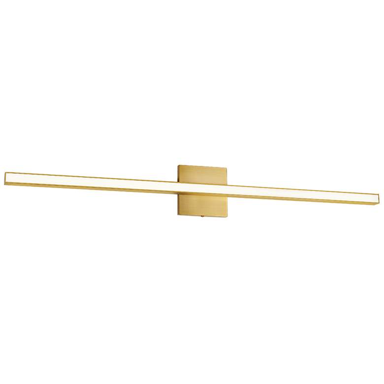 Image 1 Alexander 35.5"W Aged Brass Color Changing Vanity w/ Frosted Diffuser