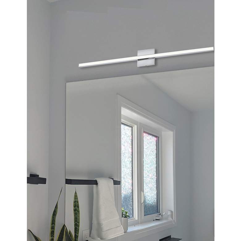 Image 2 Alexander 35.5"W Chrome Color Changing Vanity w/ Frosted Diffuser more views
