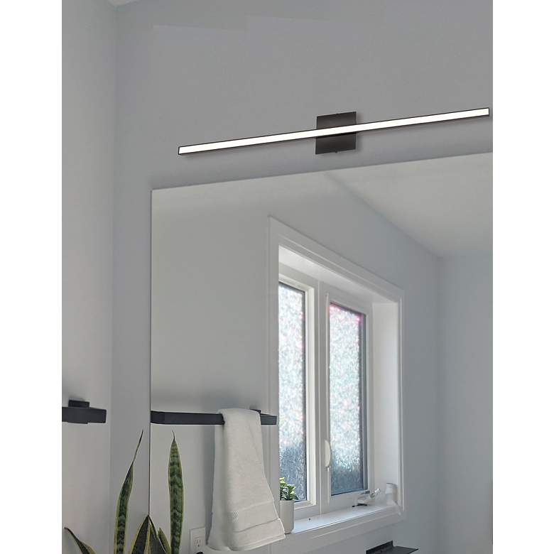 Image 2 Alexander 35.5"W Matte Black Color Changing Vanity w/ Frosted Diffuser more views