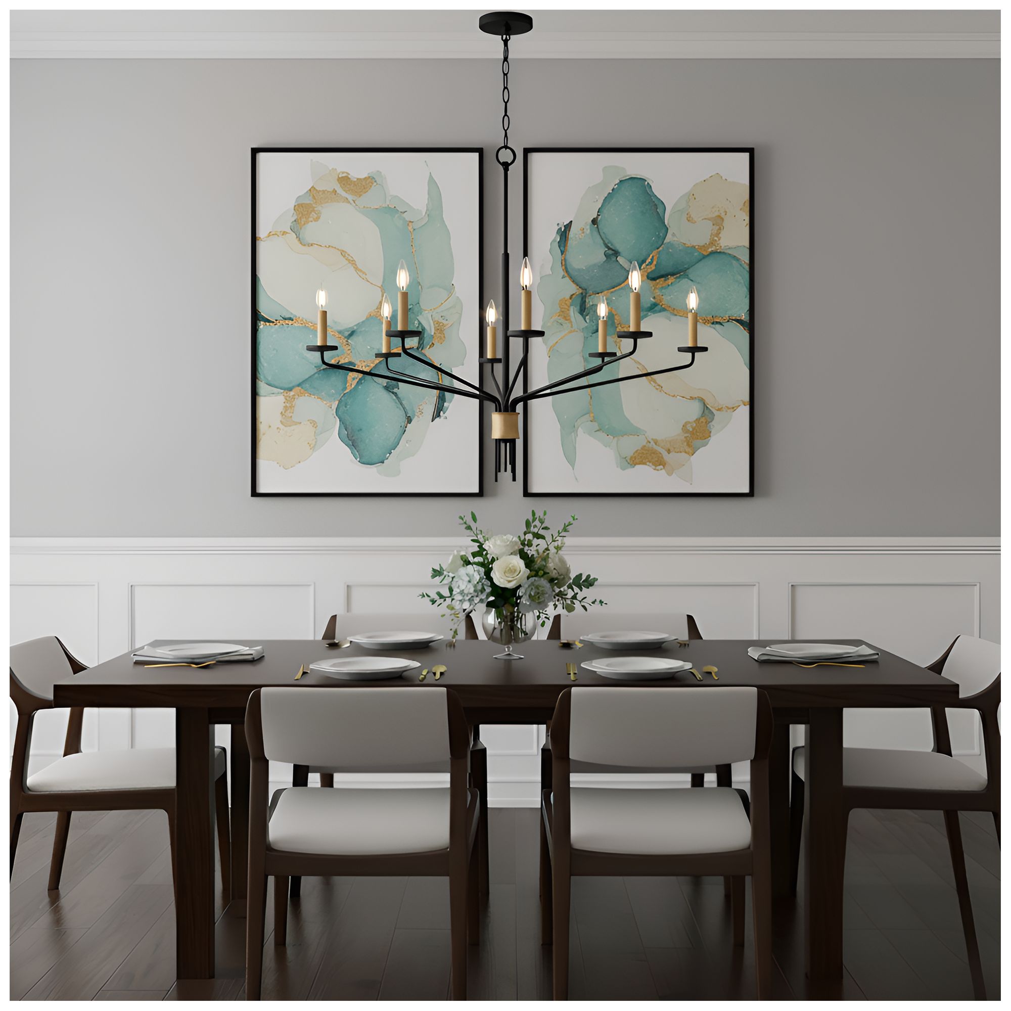 Image 7 Alexander 8-Light Matte Black Chandelier more views