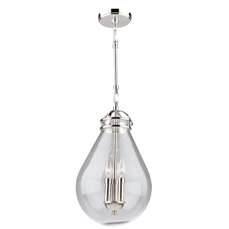 Image 1 Alexandria 3-Light Polished Nickel Metal and Clear Glass Pendant