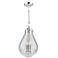 Alexandria 3-Light Polished Nickel Metal and Clear Glass Pendant