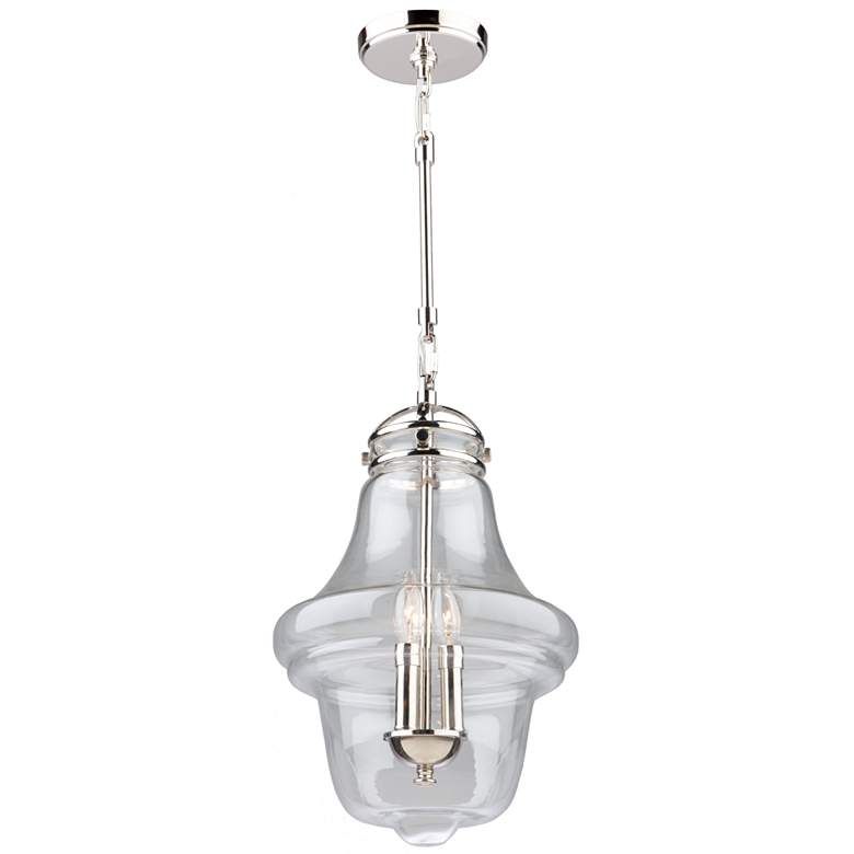 Image 1 Alexandria 3-Light Polished Nickel Metal and Clear Glass Pendant