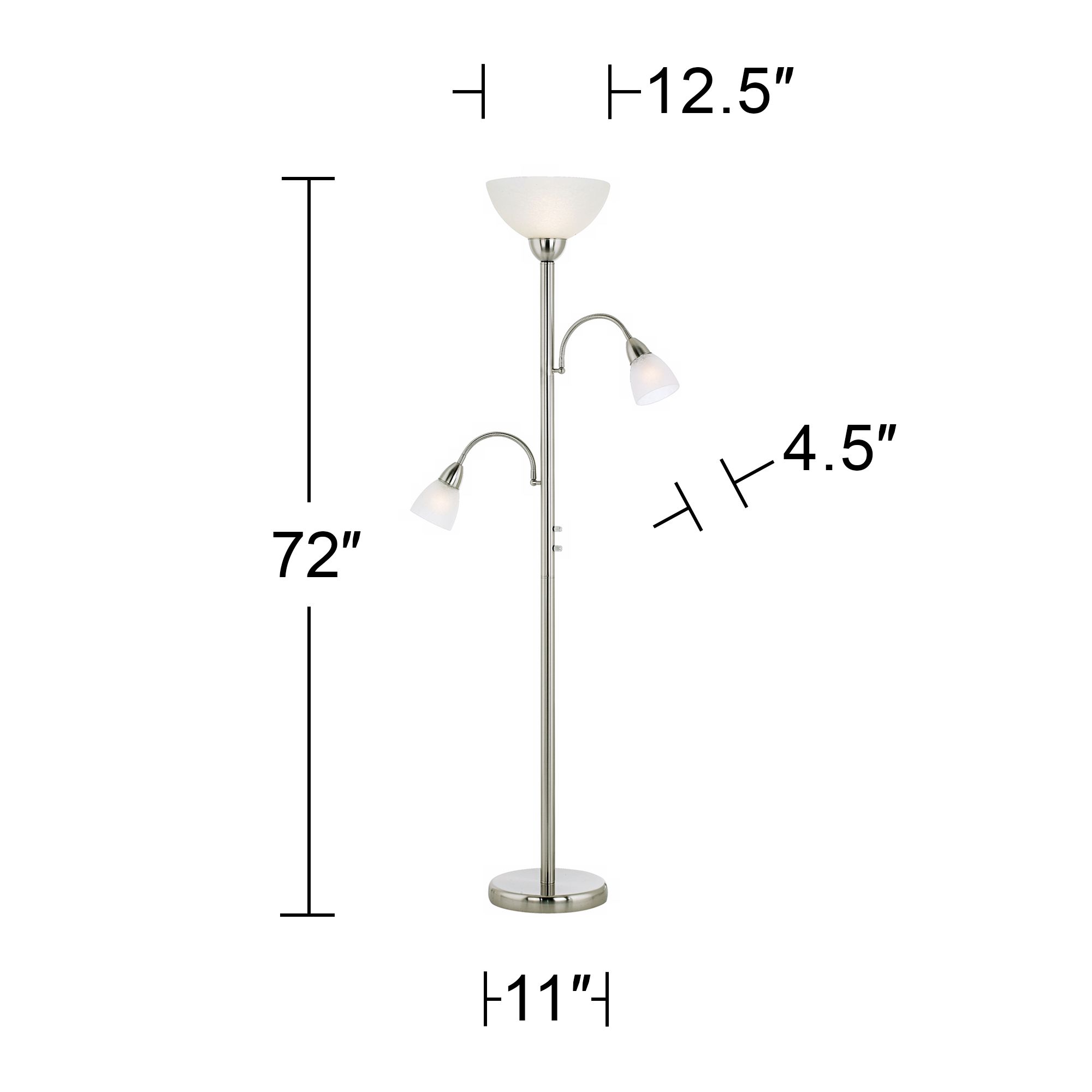 alexei brushed nickel gooseneck torchiere floor lamp