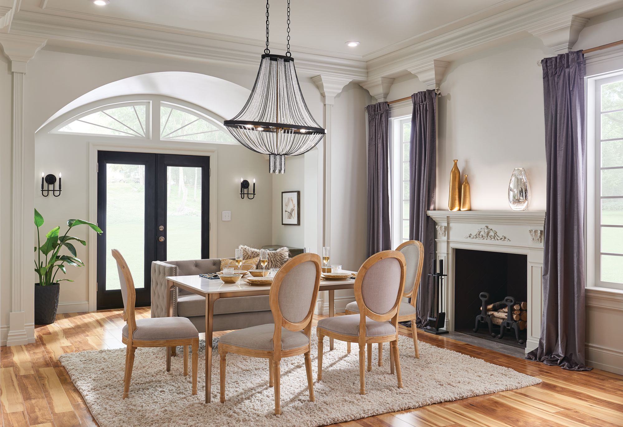 Alexia 40"  Foyer Chandelier  in Black