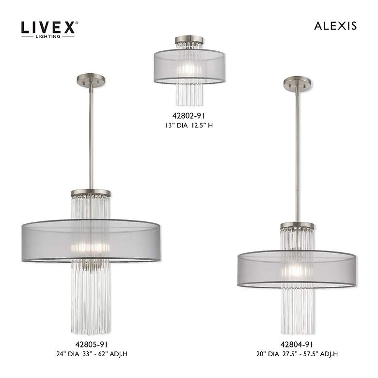 Image 3 Alexis 1 Light Brushed Nickel Ceiling Mount more views