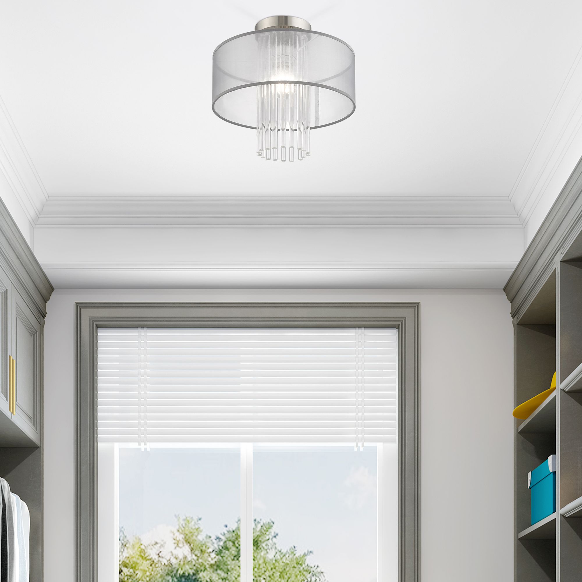 Alexis 1 Light Brushed Nickel Ceiling Mount