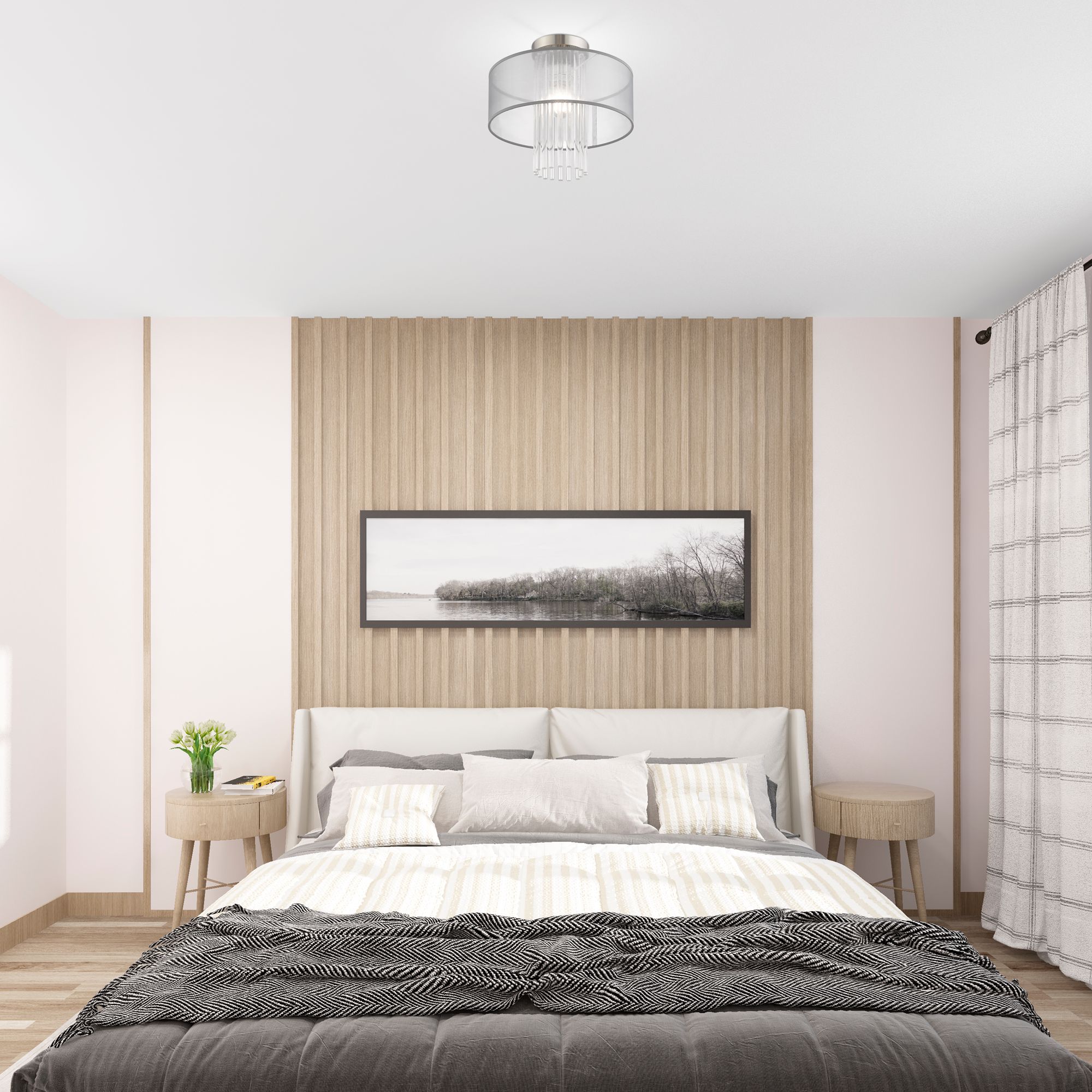 Alexis 1 Light Brushed Nickel Ceiling Mount