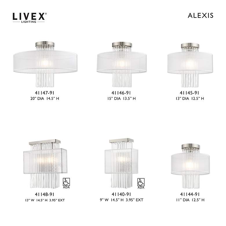 Image 3 Alexis 1 Light Brushed Nickel Ceiling Mount more views