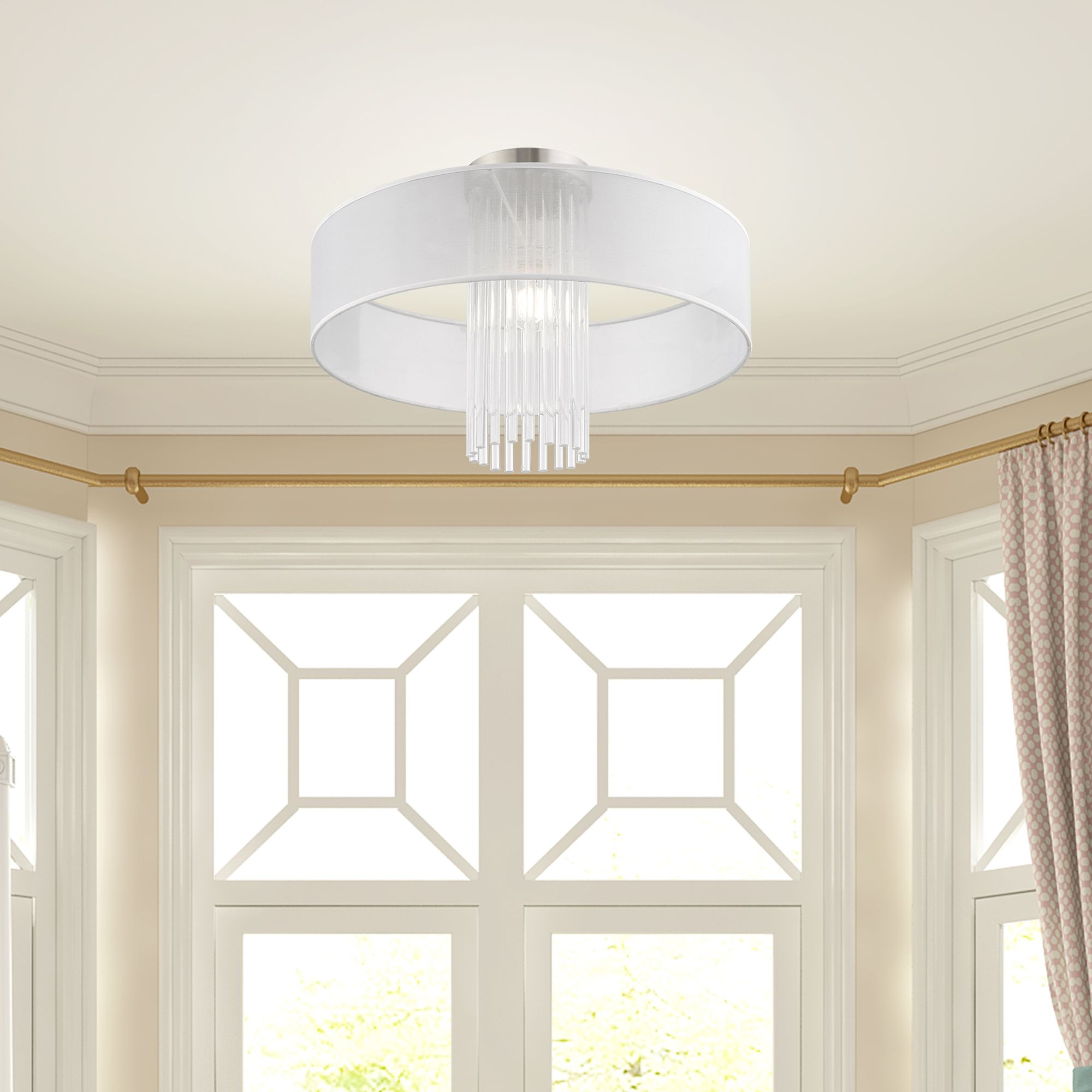 Alexis 1 Light Brushed Nickel Ceiling Mount