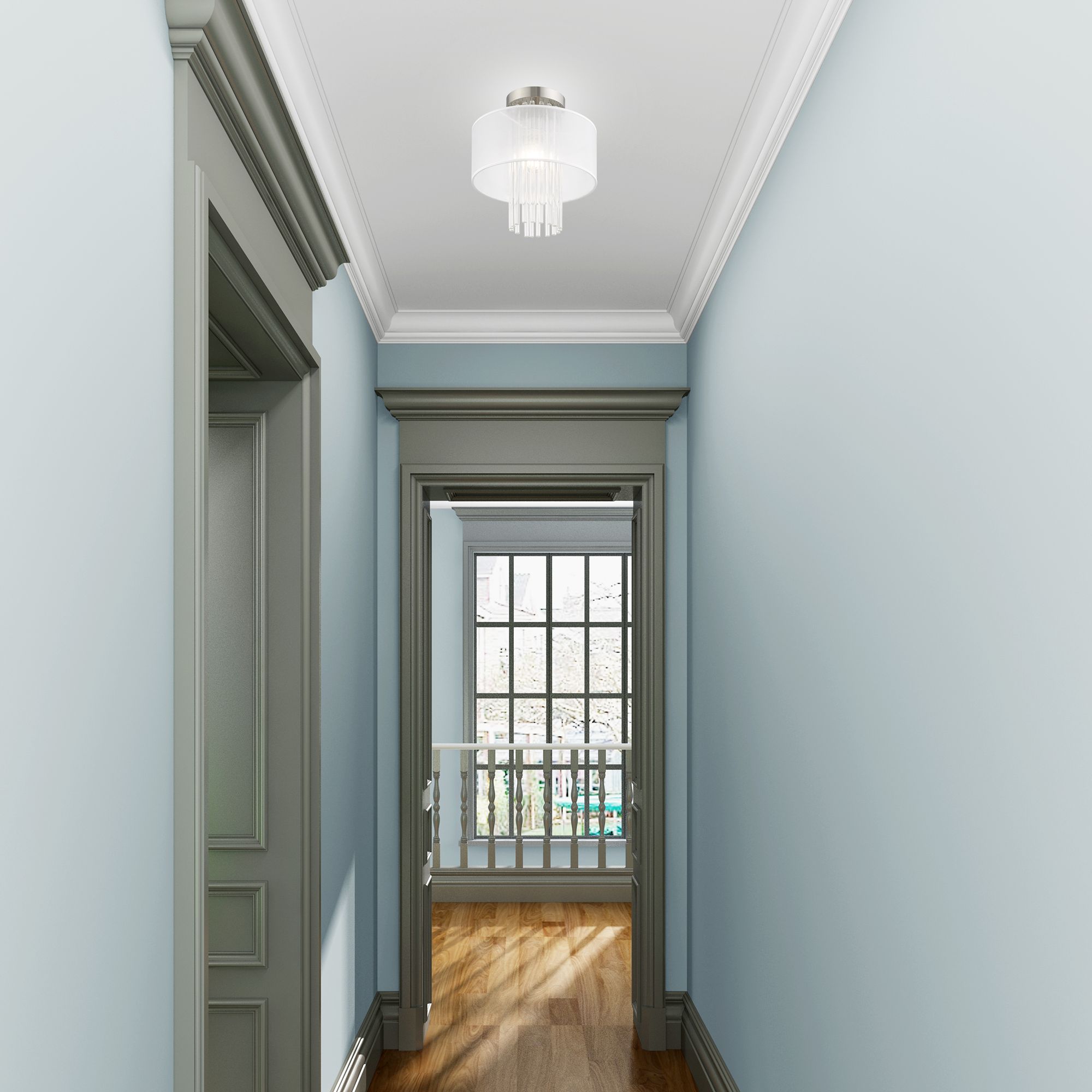 Alexis 1 Light Brushed Nickel Ceiling Mount