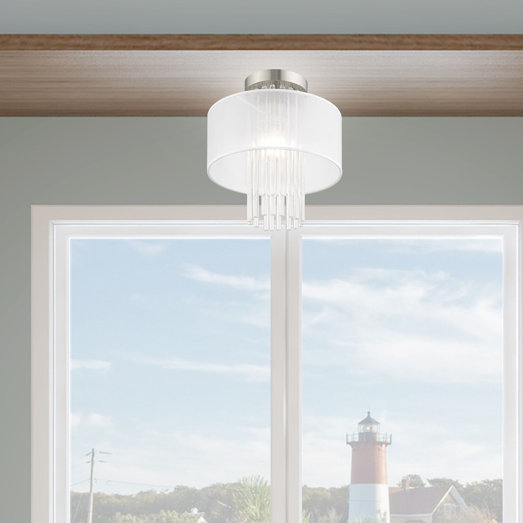 Alexis 1 Light Brushed Nickel Ceiling Mount