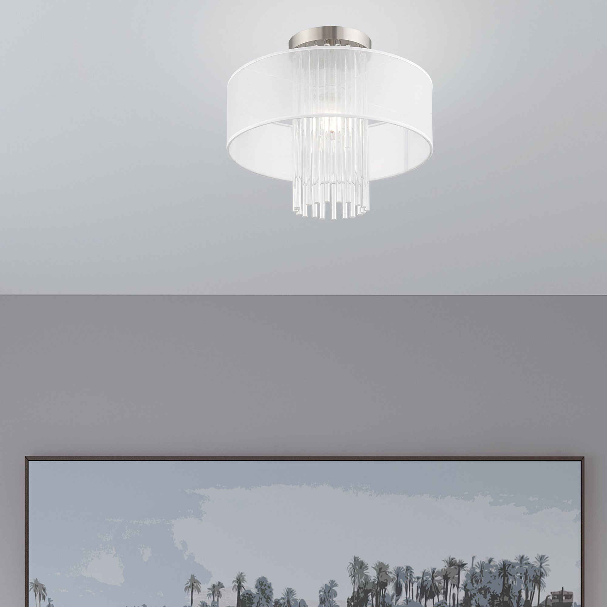 Alexis 1 Light Brushed Nickel Ceiling Mount