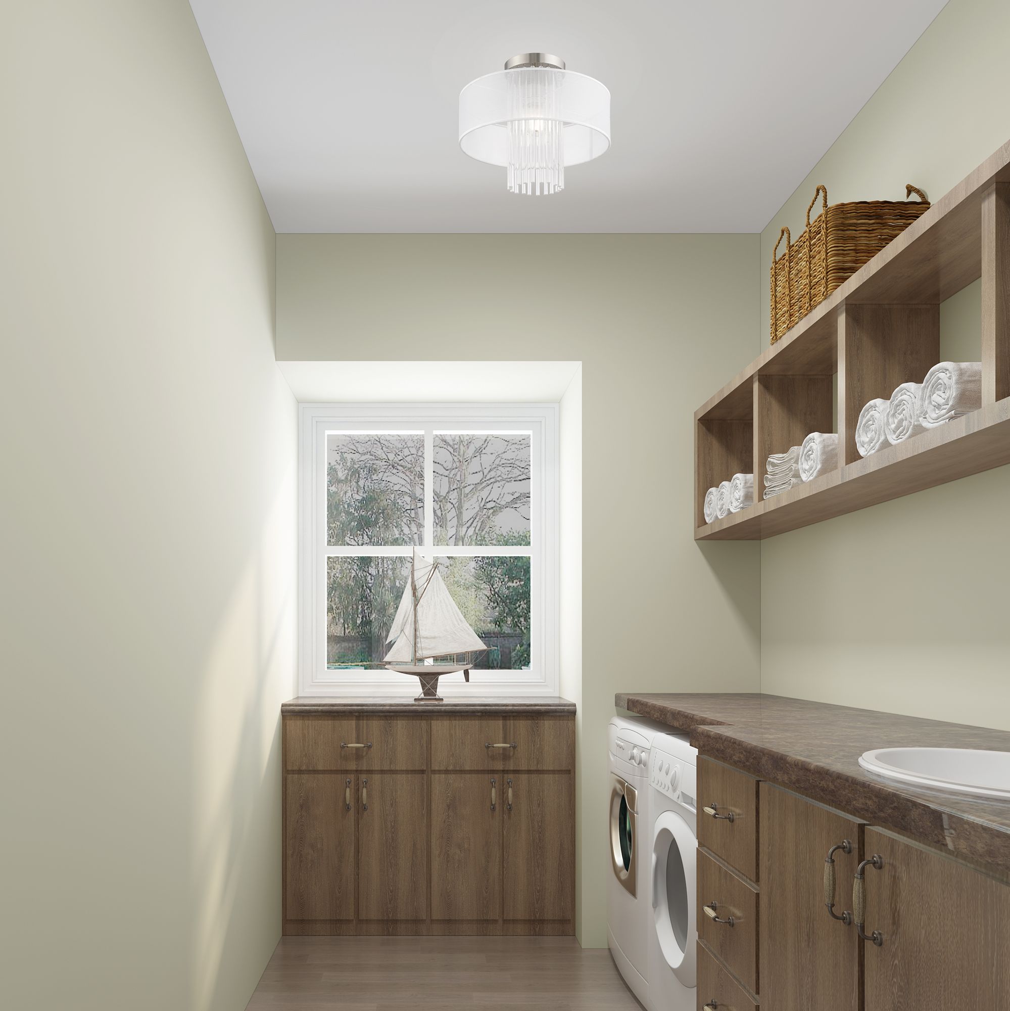 Alexis 1 Light Brushed Nickel Ceiling Mount