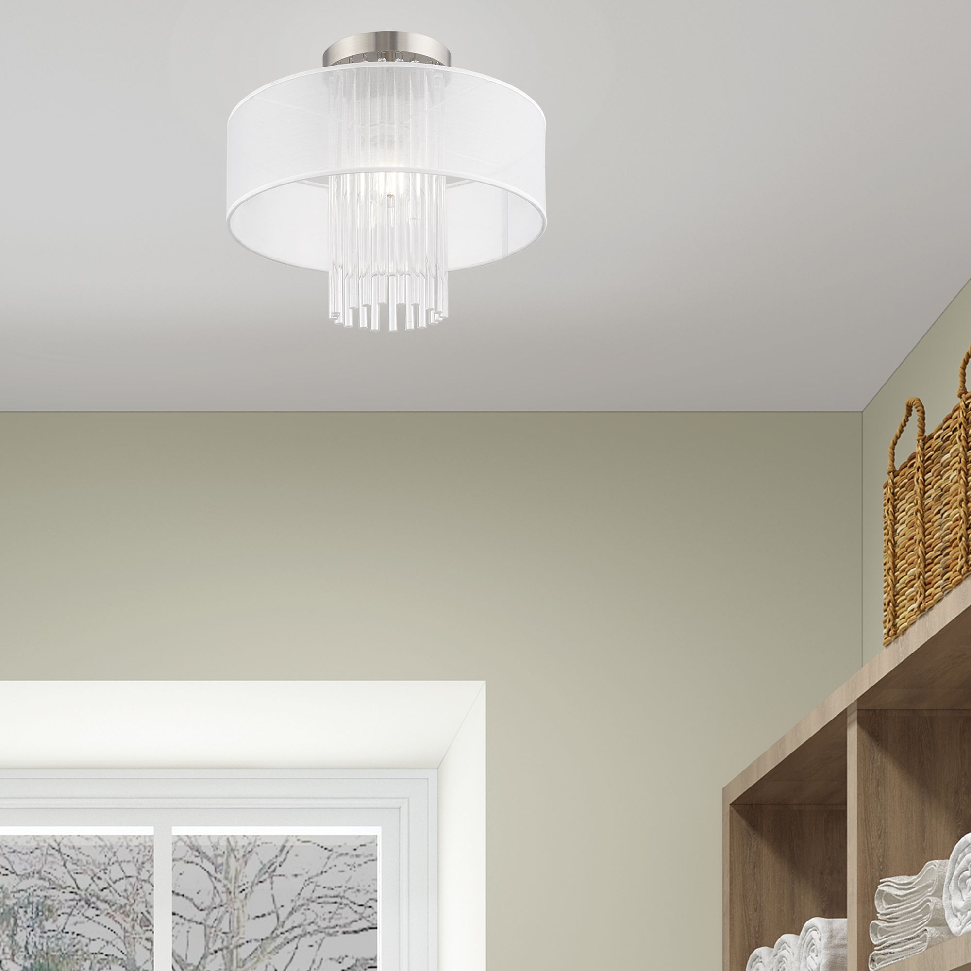 Alexis 1 Light Brushed Nickel Ceiling Mount