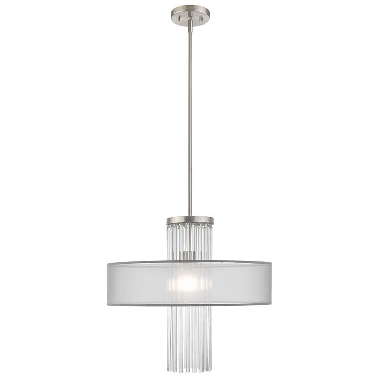 Image 1 Alexis 1 Light Brushed Nickel Pendant Chandelier