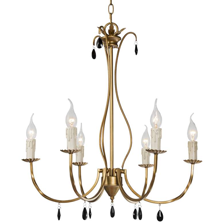 Image 2 Alexis 23" Wide Antique Brass Metal 6-Light Chandelier