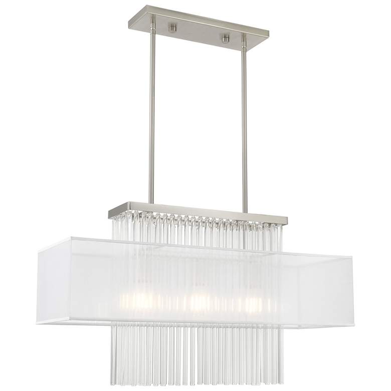 Image 1 Alexis 3 Light Brushed Nickel Linear Chandelier