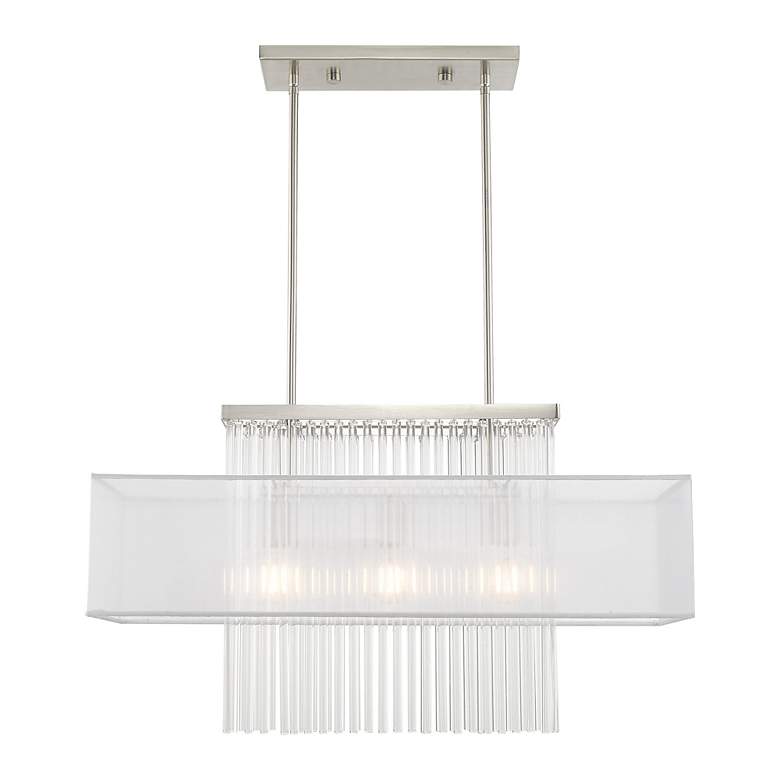 Image 4 Alexis 3 Light Brushed Nickel Linear Chandelier more views