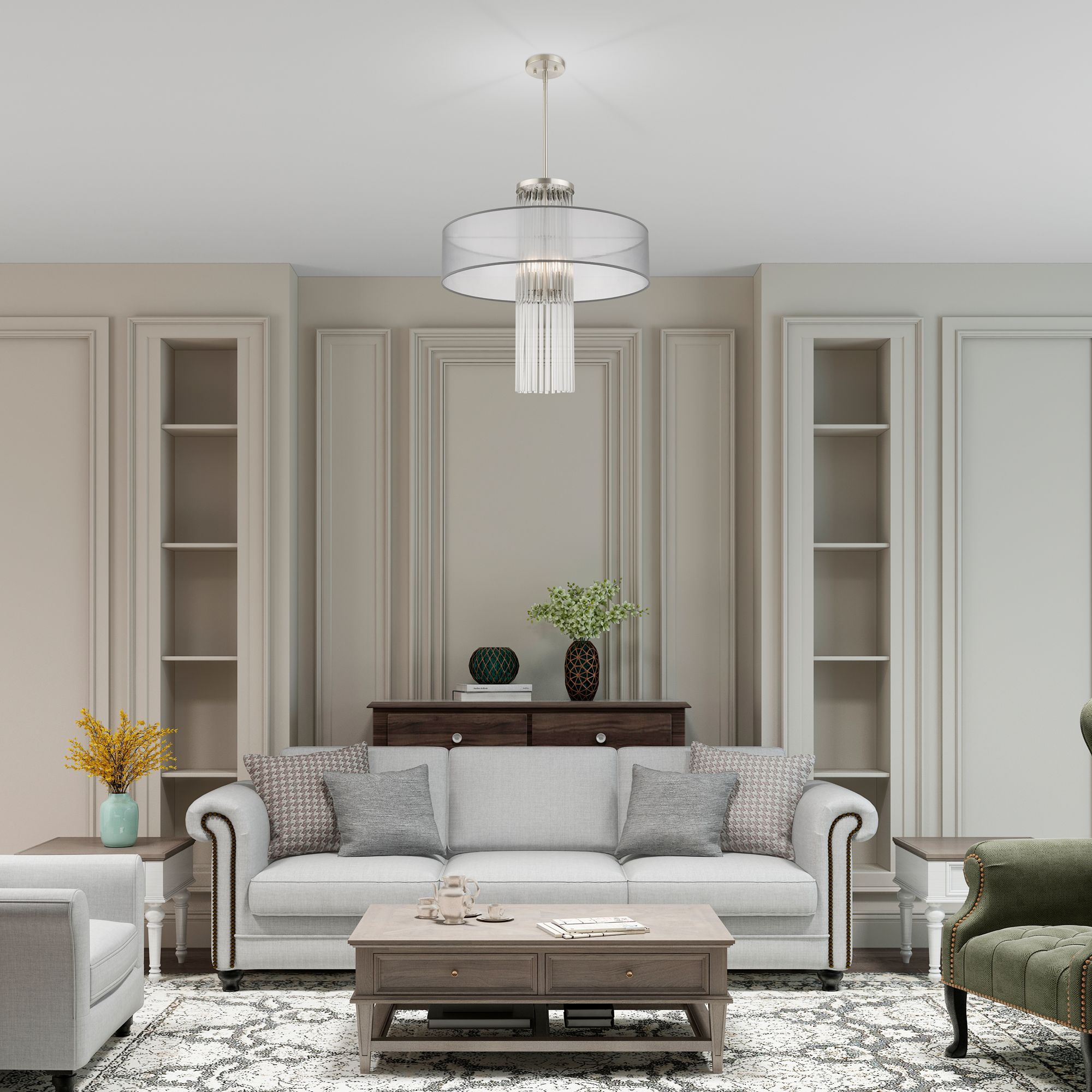 Alexis 4 Light Brushed Nickel Pendant Chandelier