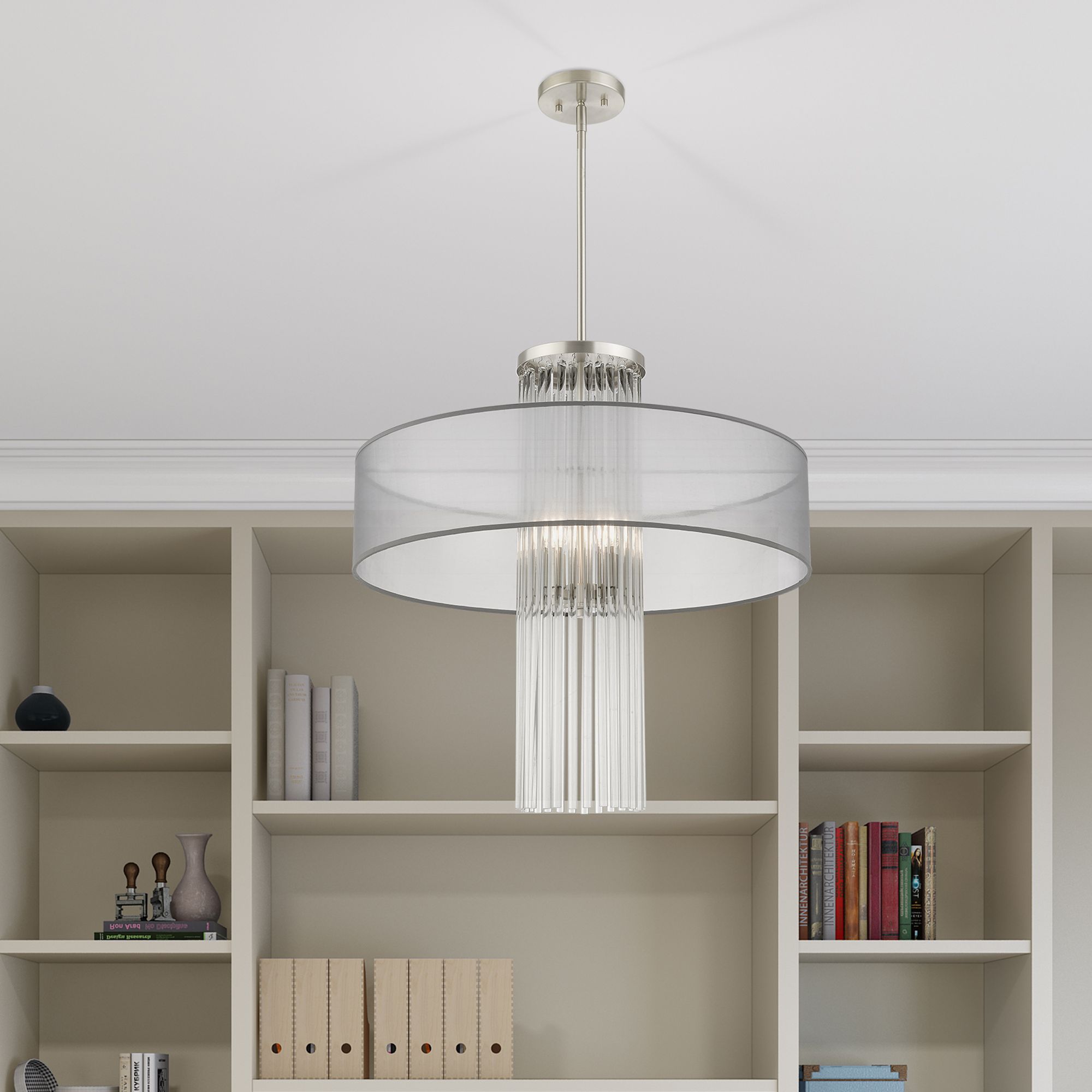 Alexis 4 Light Brushed Nickel Pendant Chandelier