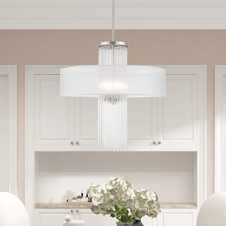 Image 1 Alexis 4 Light Brushed Nickel Pendant Chandelier