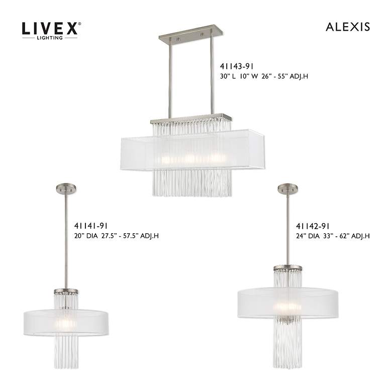 Image 3 Alexis 4 Light Brushed Nickel Pendant Chandelier more views
