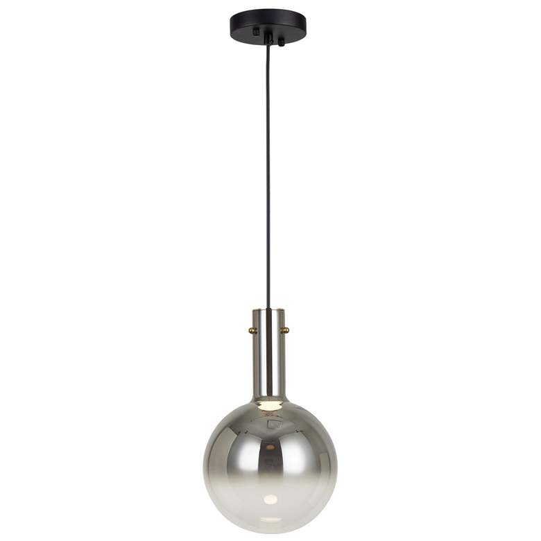 Image 1 Alexis 8" Wide Black Pendant With Chrome Glass Shade