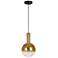 Alexis 8" Wide Black Pendant With Coffee Glass Shade