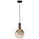 Alexis 8" Wide Black Pendant With Gold Glass Shade