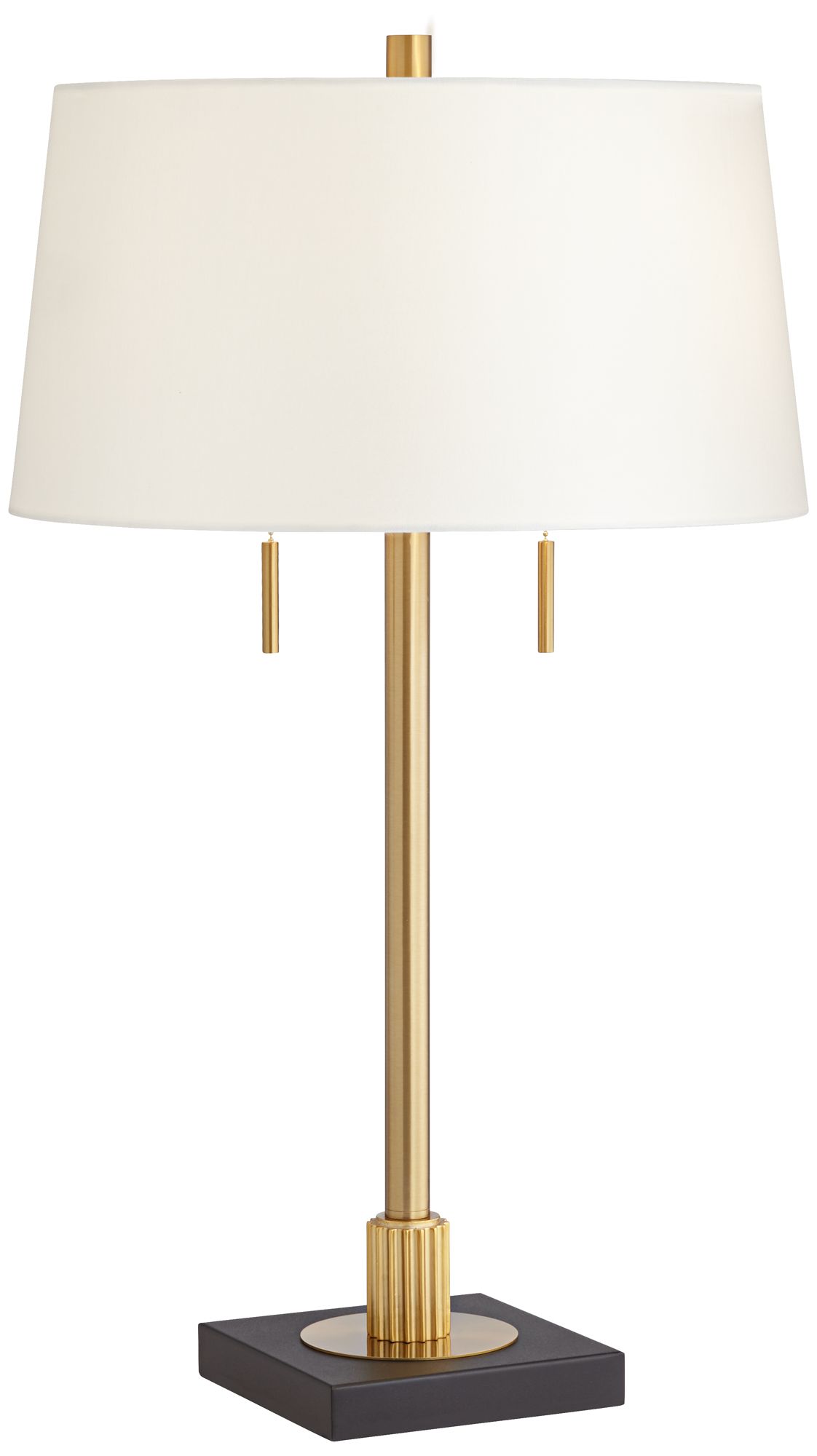 Alexis Brass Column Table Lamp with Gear Accent