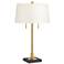 Alexis Brass Column Table Lamp with Gear Accent