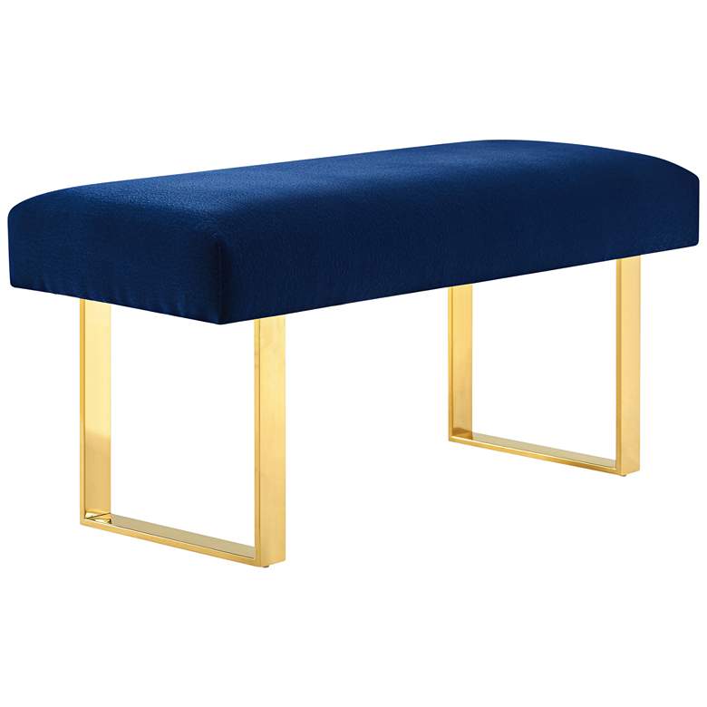 Image 1 Alexis Navy Velvet Rectangular Bench
