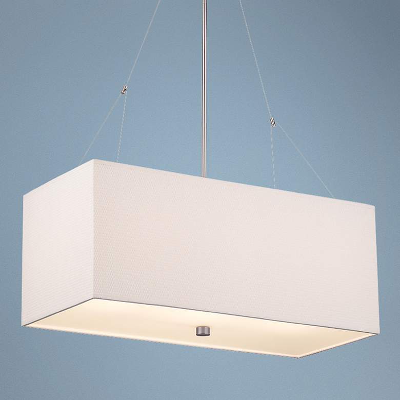 Image 1 Alexis Nickel 3-Light Rectangular Chandelier