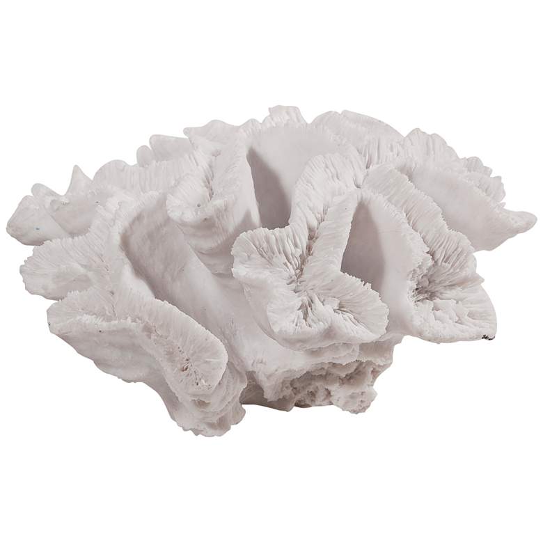 Alexis White 9&quot; Wide Faux Coral Sculpture